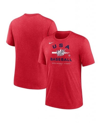 Men's Heather Red USA Baseball 2023 World Baseball Classic Tri-Blend T-shirt $21.00 T-Shirts