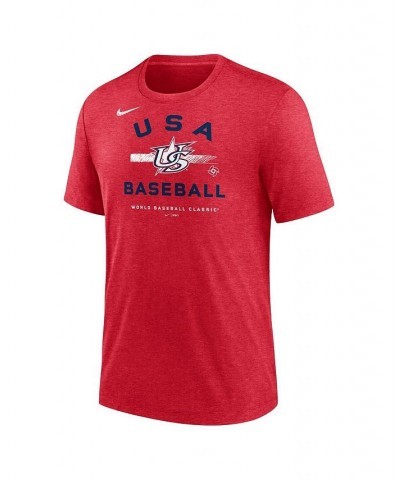 Men's Heather Red USA Baseball 2023 World Baseball Classic Tri-Blend T-shirt $21.00 T-Shirts