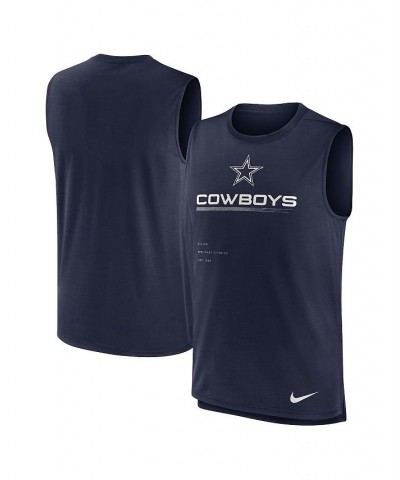 Men's Navy Dallas Cowboys Muscle Trainer Tank Top $20.87 T-Shirts