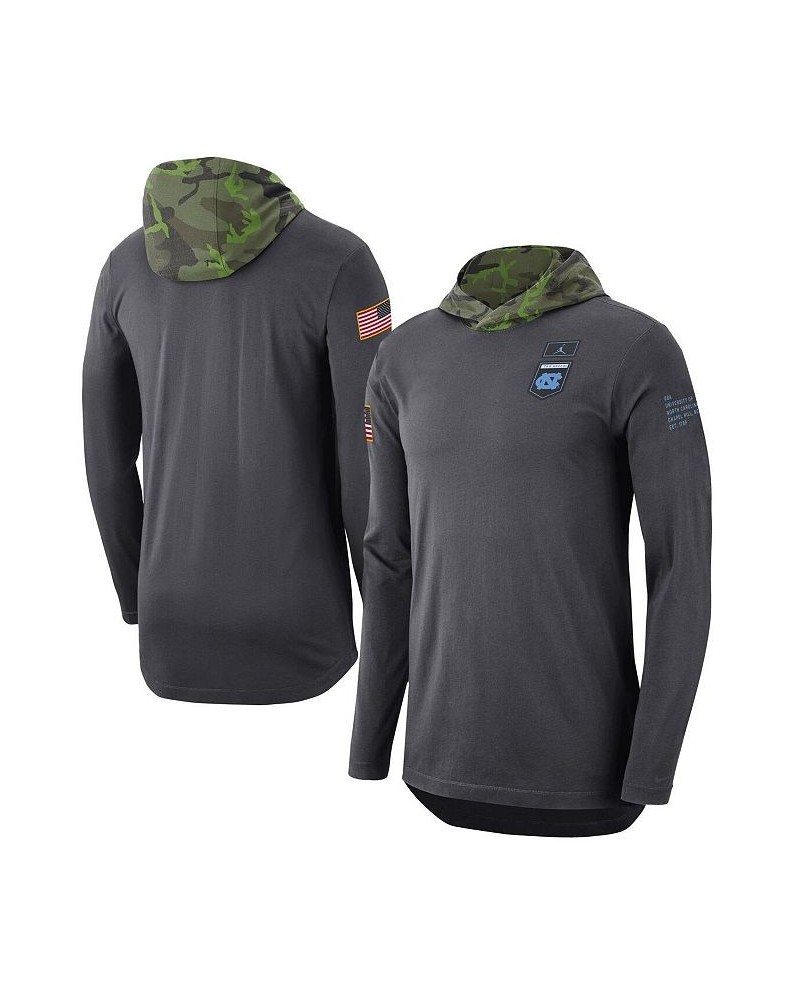 Men's Brand Anthracite North Carolina Tar Heels Military-Inspired Long Sleeve Hoodie T-shirt $31.61 T-Shirts