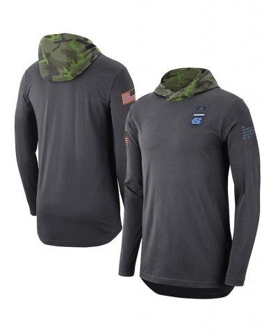 Men's Brand Anthracite North Carolina Tar Heels Military-Inspired Long Sleeve Hoodie T-shirt $31.61 T-Shirts