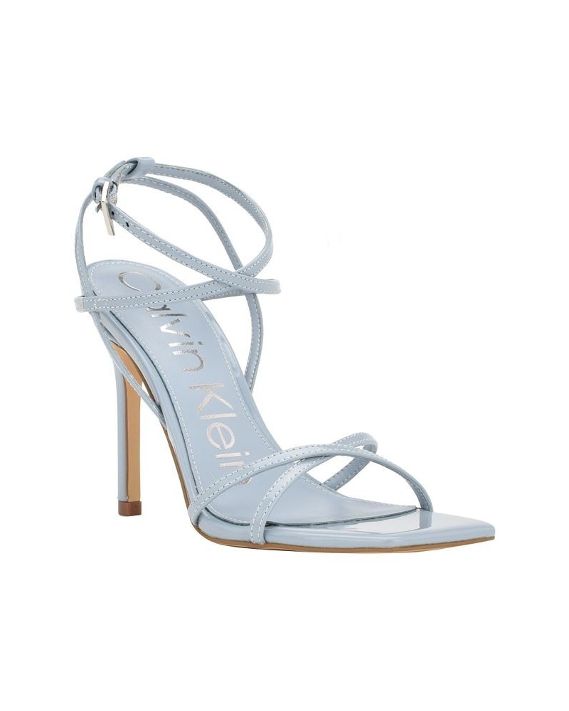 Women's Tegin Strappy Dress High Heel Sandals Blue $41.58 Shoes