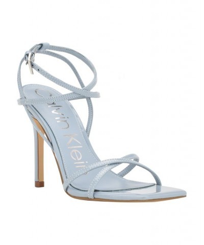 Women's Tegin Strappy Dress High Heel Sandals Blue $41.58 Shoes