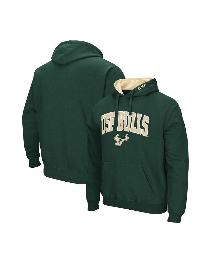 Men's Green South Florida Bulls Arch and Logo Pullover Hoodie $32.44 Sweatshirt