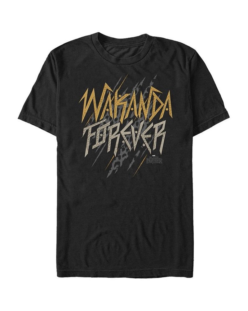 Marvel Men's Black Panther Animal Slash Wakanda Forever Short Sleeve T-Shirt Black $15.05 T-Shirts