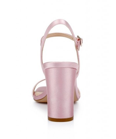 Women's Rayla Evening Sandals Pale Pink Satin $53.55 Shoes