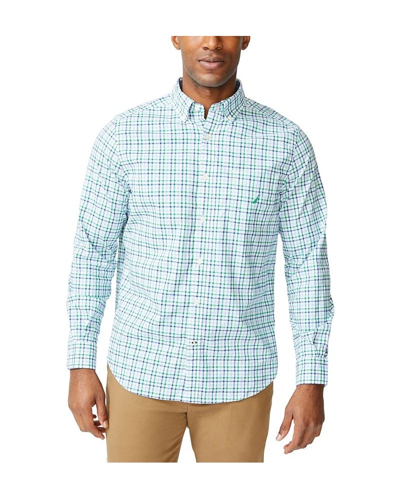 Men's Classic-Fit Long-Sleeve Gingham Poplin Shirt Green $27.30 Shirts