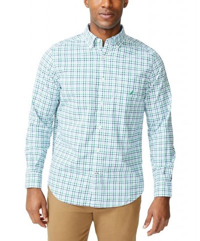 Men's Classic-Fit Long-Sleeve Gingham Poplin Shirt Green $27.30 Shirts