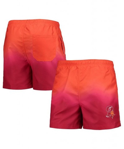 Men's Red Tampa Bay Buccaneers Retro Dip-Dye Swim Shorts $21.32 Swimsuits