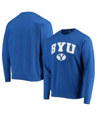 Men's Royal BYU Cougars Team Arch & Logo Tackle Twill Pullover Sweatshirt $35.99 Sweatshirt