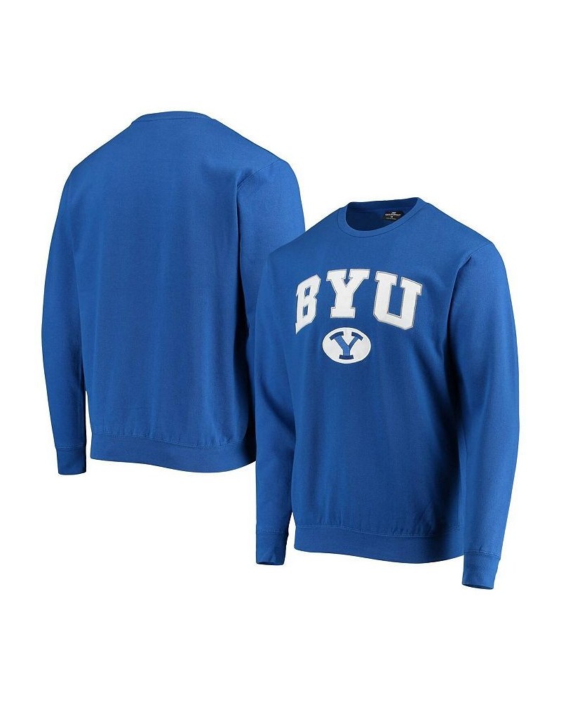 Men's Royal BYU Cougars Team Arch & Logo Tackle Twill Pullover Sweatshirt $35.99 Sweatshirt