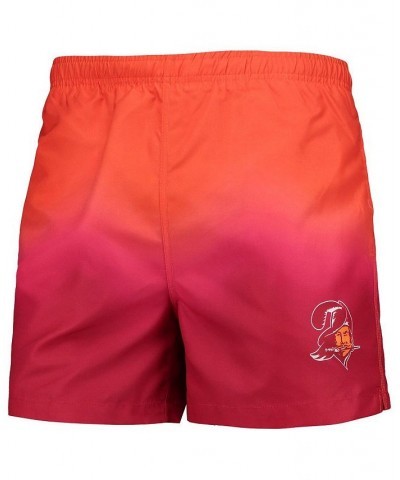 Men's Red Tampa Bay Buccaneers Retro Dip-Dye Swim Shorts $21.32 Swimsuits