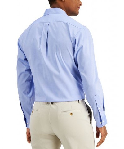 Men's Regular Fit Cotton Spread Collar Pinpoint Dress Shirt Blue $22.00 Dress Shirts