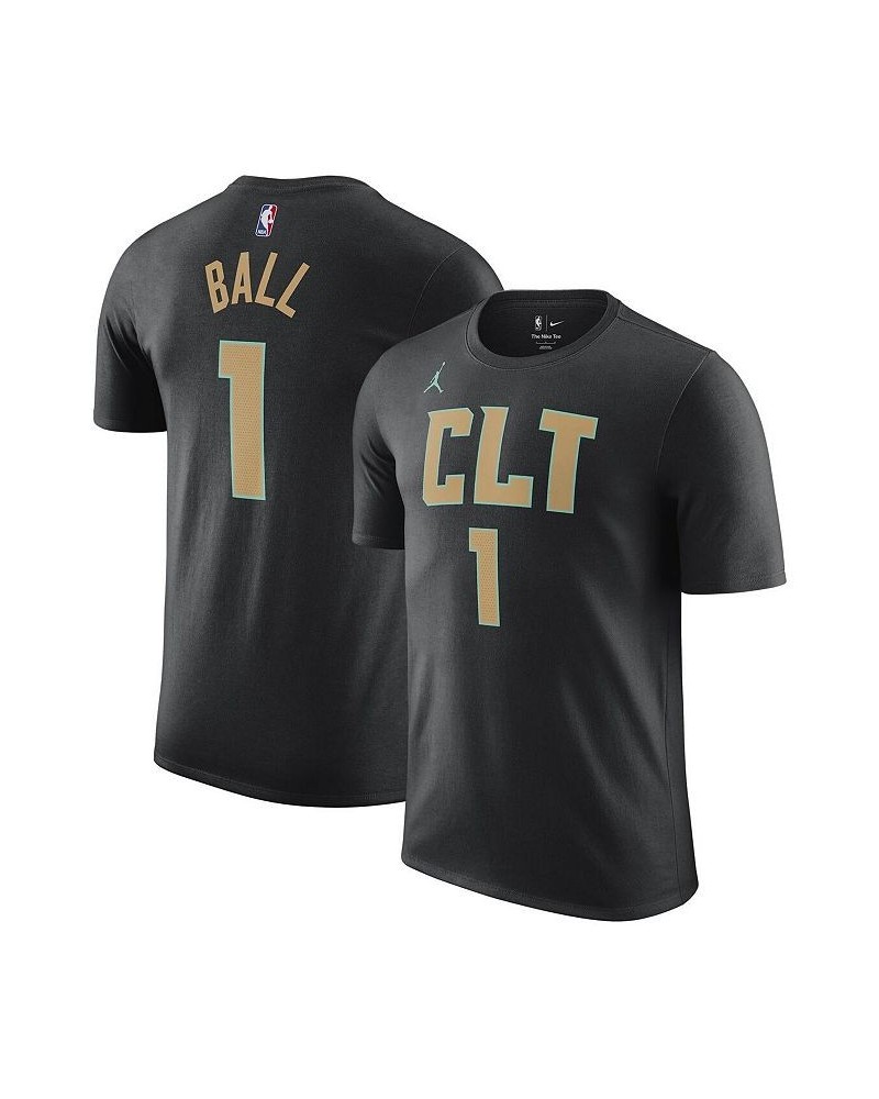 Men's Brand LaMelo Ball Black Charlotte Hornets 2022/23 City Edition Name and Number T-shirt $15.48 T-Shirts