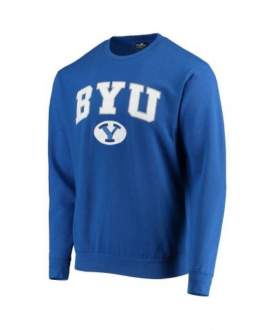 Men's Royal BYU Cougars Team Arch & Logo Tackle Twill Pullover Sweatshirt $35.99 Sweatshirt