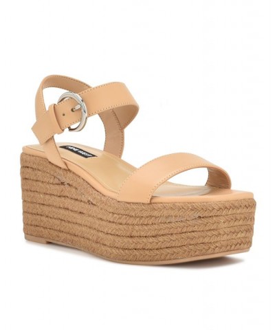 Women's Nillo Espadrille Wedge Dress Sandals Tan/Beige $44.65 Shoes