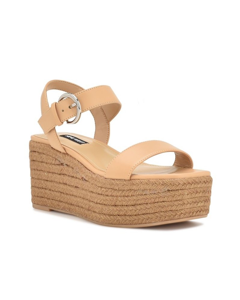 Women's Nillo Espadrille Wedge Dress Sandals Tan/Beige $44.65 Shoes