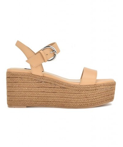 Women's Nillo Espadrille Wedge Dress Sandals Tan/Beige $44.65 Shoes