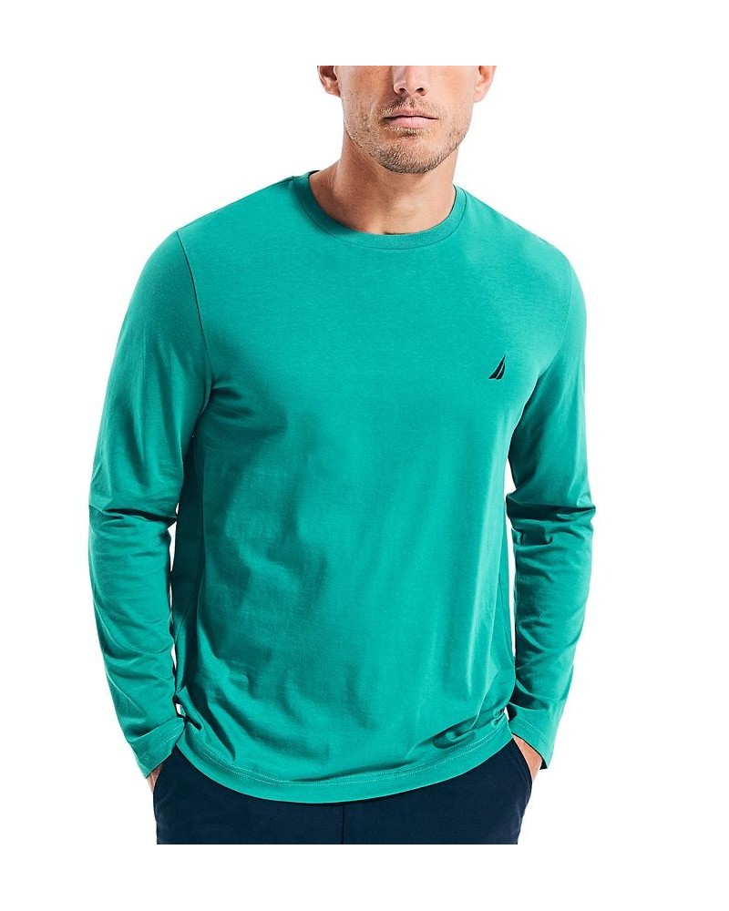 Men's J-Class Logo Classic-Fit Crew Long-Sleeve T-Shirt Parasail Green $16.10 T-Shirts