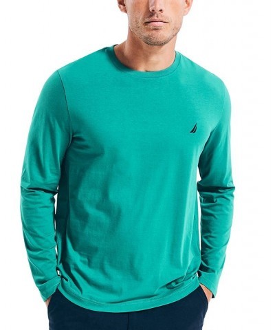 Men's J-Class Logo Classic-Fit Crew Long-Sleeve T-Shirt Parasail Green $16.10 T-Shirts