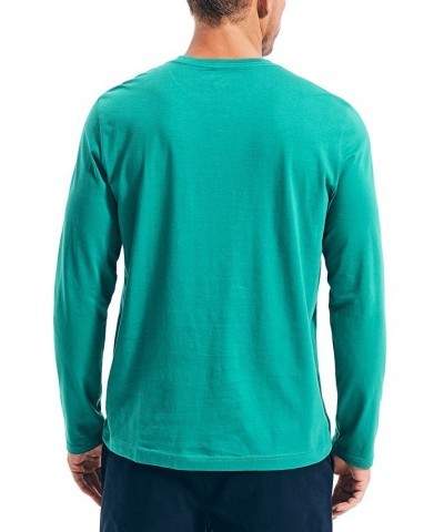 Men's J-Class Logo Classic-Fit Crew Long-Sleeve T-Shirt Parasail Green $16.10 T-Shirts