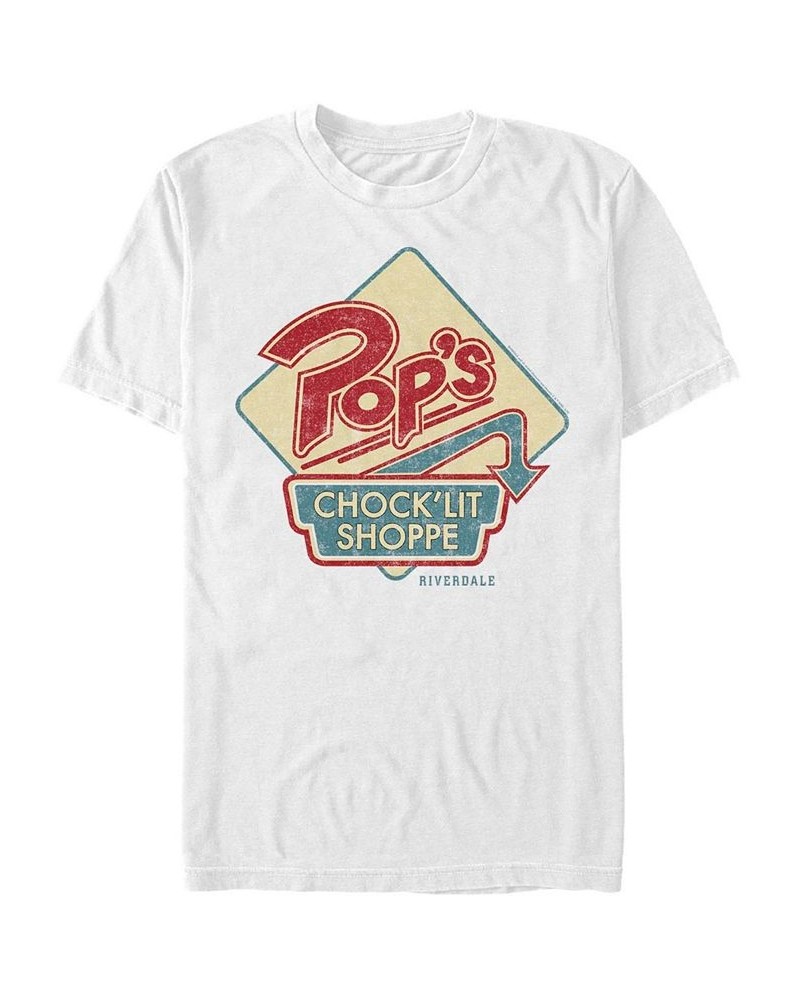 Men's Riverdale Pops Vtg Logo Short Sleeve T-shirt White $15.05 T-Shirts