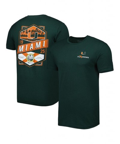 Men's Green Miami Hurricanes Double Diamond Crest T-shirt $18.80 T-Shirts