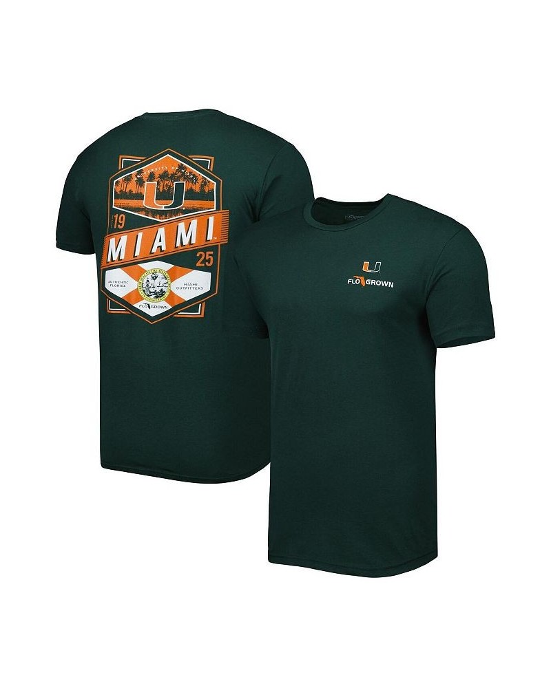 Men's Green Miami Hurricanes Double Diamond Crest T-shirt $18.80 T-Shirts