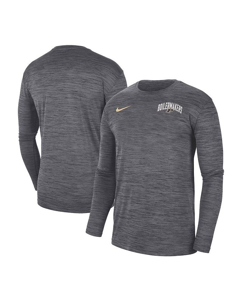 Men's Charcoal Purdue Boilermakers 2022 Sideline Game Day Velocity Performance Long Sleeve T-shirt $31.89 T-Shirts