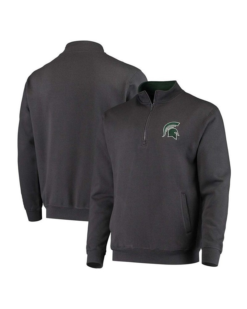 Men's Charcoal Michigan State Spartans Tortugas Logo Quarter-Zip Jacket $28.20 Sweatshirt