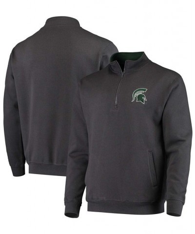 Men's Charcoal Michigan State Spartans Tortugas Logo Quarter-Zip Jacket $28.20 Sweatshirt