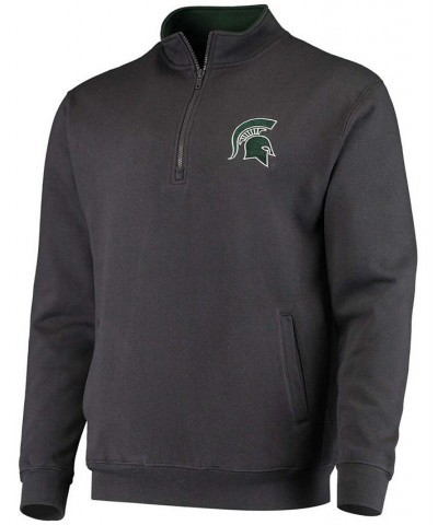 Men's Charcoal Michigan State Spartans Tortugas Logo Quarter-Zip Jacket $28.20 Sweatshirt