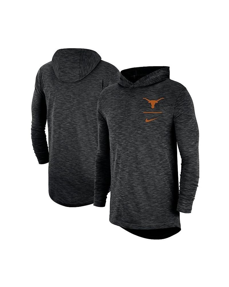 Men's Black Texas Longhorns Slub Performance Long Sleeve Hoodie T-shirt $37.79 T-Shirts