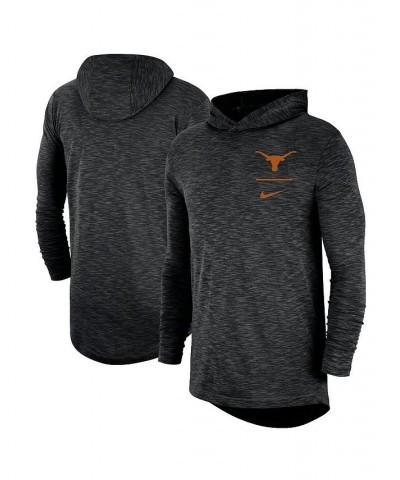 Men's Black Texas Longhorns Slub Performance Long Sleeve Hoodie T-shirt $37.79 T-Shirts