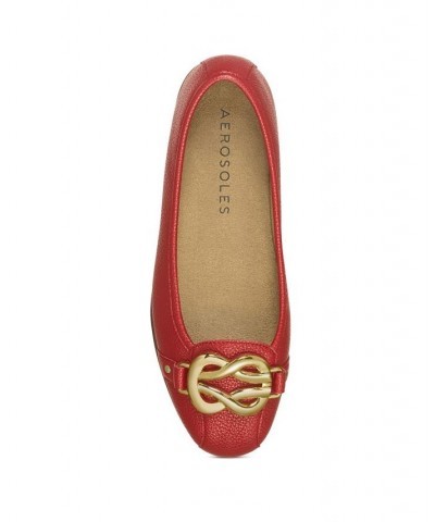 Women's Big Bet Ballet Flats Red $48.51 Shoes