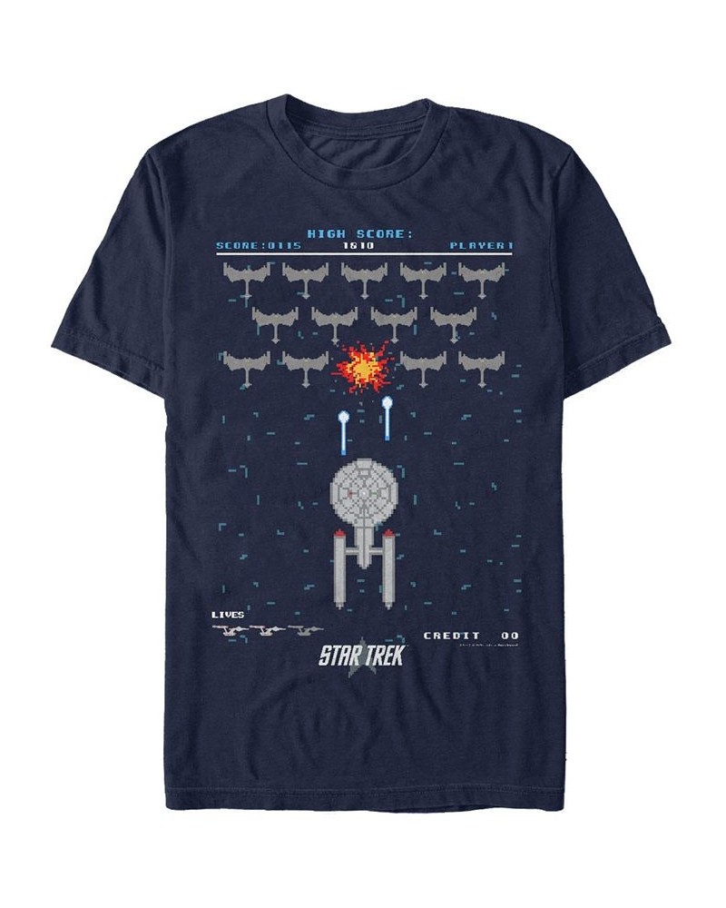 Star Trek Men's The Original Series Pixelated Fighter Short Sleeve T-Shirt Blue $17.50 T-Shirts