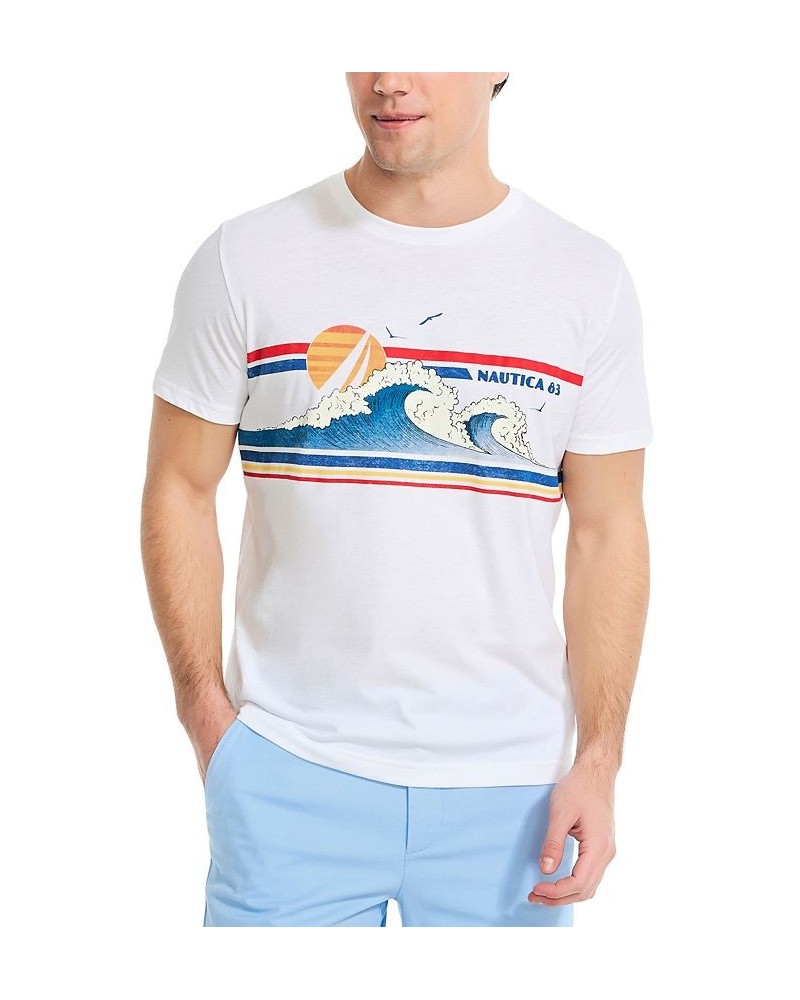 Men's Sustainably Crafted Waves Graphic T-Shirt White $20.92 T-Shirts