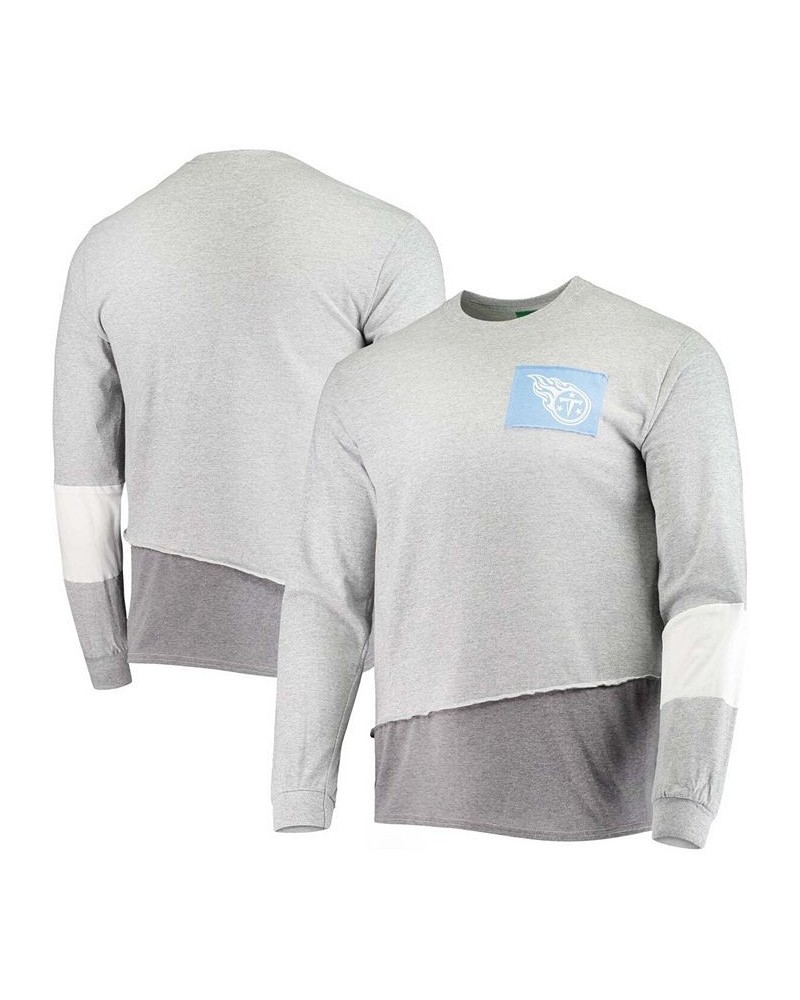 Men's Gray Tennessee Titans Angle Long Sleeve T-shirt $27.30 T-Shirts