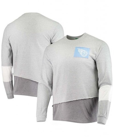 Men's Gray Tennessee Titans Angle Long Sleeve T-shirt $27.30 T-Shirts