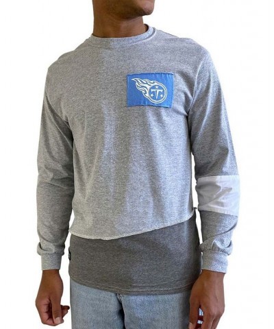 Men's Gray Tennessee Titans Angle Long Sleeve T-shirt $27.30 T-Shirts