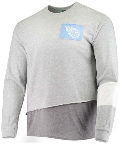 Men's Gray Tennessee Titans Angle Long Sleeve T-shirt $27.30 T-Shirts