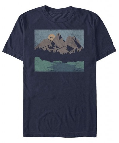 Men's Rolling Trees Short Sleeve Crew T-shirt Blue $16.45 T-Shirts