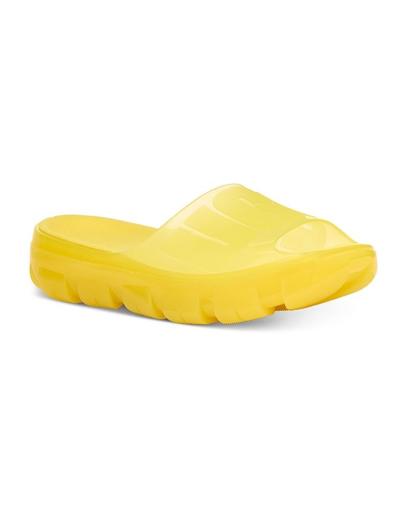 Women's Jella Clear Slide Sandals Yellow $43.00 Shoes