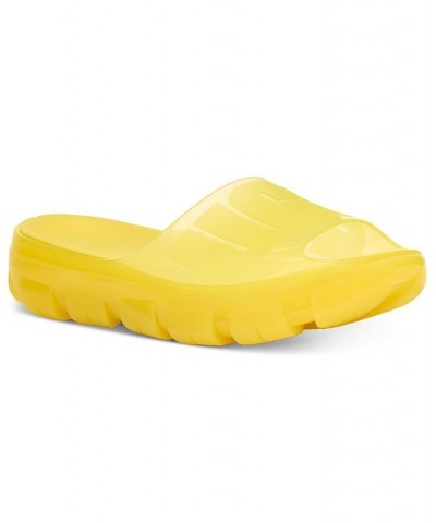 Women's Jella Clear Slide Sandals Yellow $43.00 Shoes