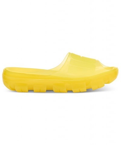 Women's Jella Clear Slide Sandals Yellow $43.00 Shoes