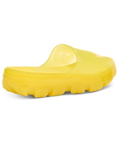 Women's Jella Clear Slide Sandals Yellow $43.00 Shoes