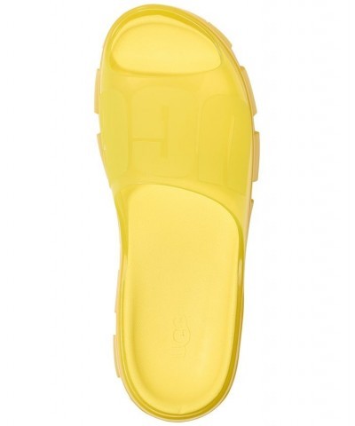 Women's Jella Clear Slide Sandals Yellow $43.00 Shoes