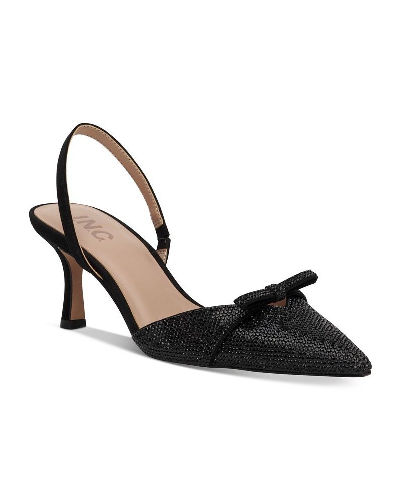 Women's Gelsey Slingback Kitten-Heel Pumps Black $52.56 Shoes