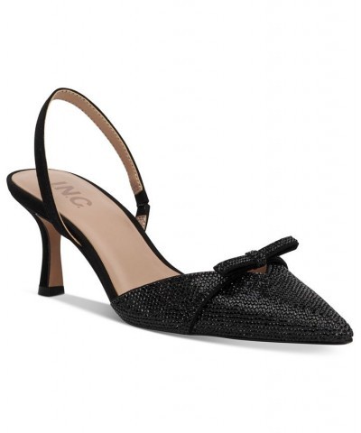 Women's Gelsey Slingback Kitten-Heel Pumps Black $52.56 Shoes