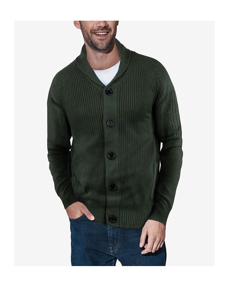 Men's Shawl Collar Cardigan Green $45.76 Sweaters